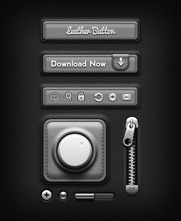 leather-ui-elements-bw