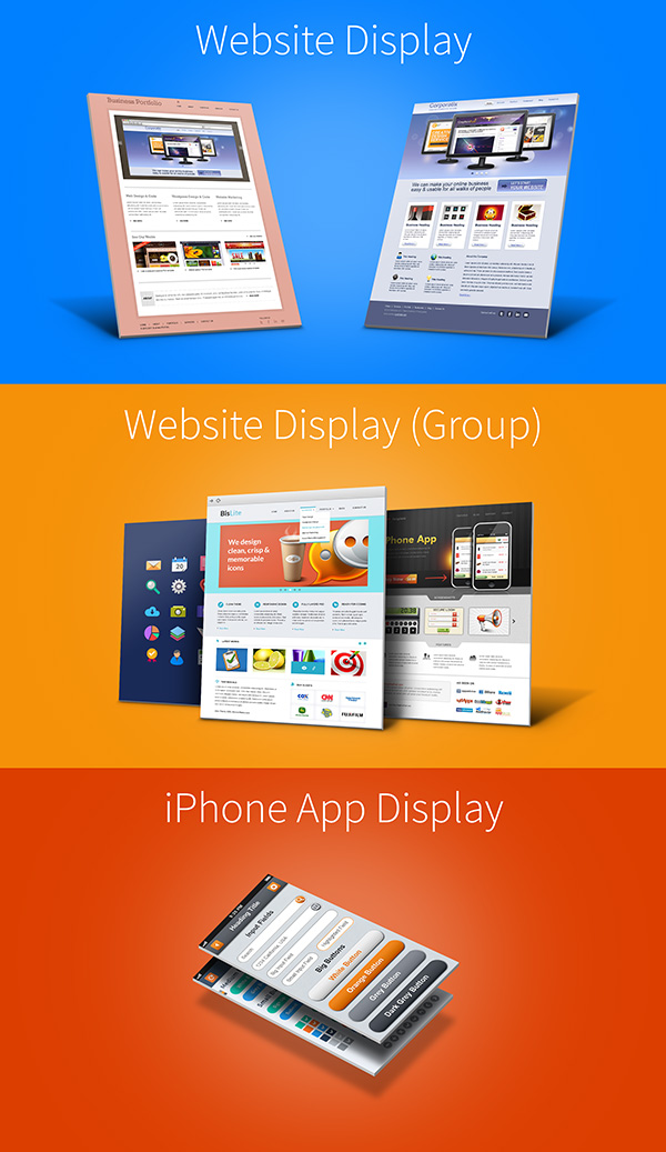 Website & iPhone 3D Display Mockups