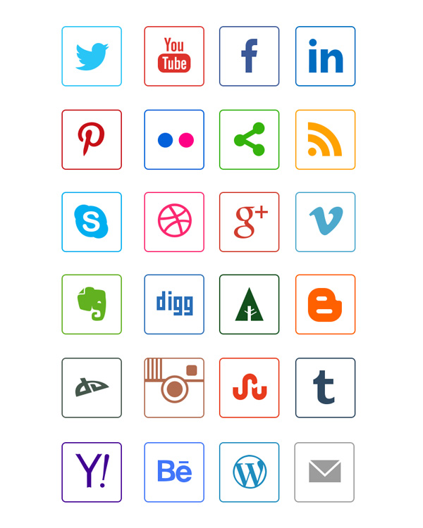 social-media-line-icons