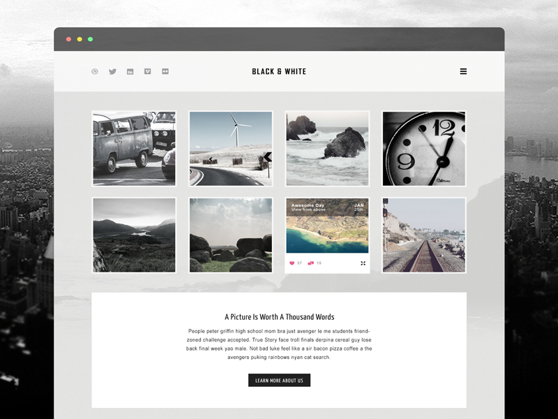 black-white-website-template