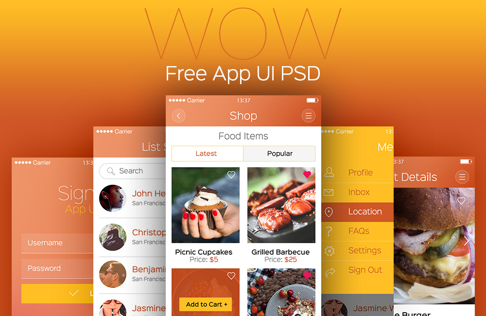 free-app-ui-psd