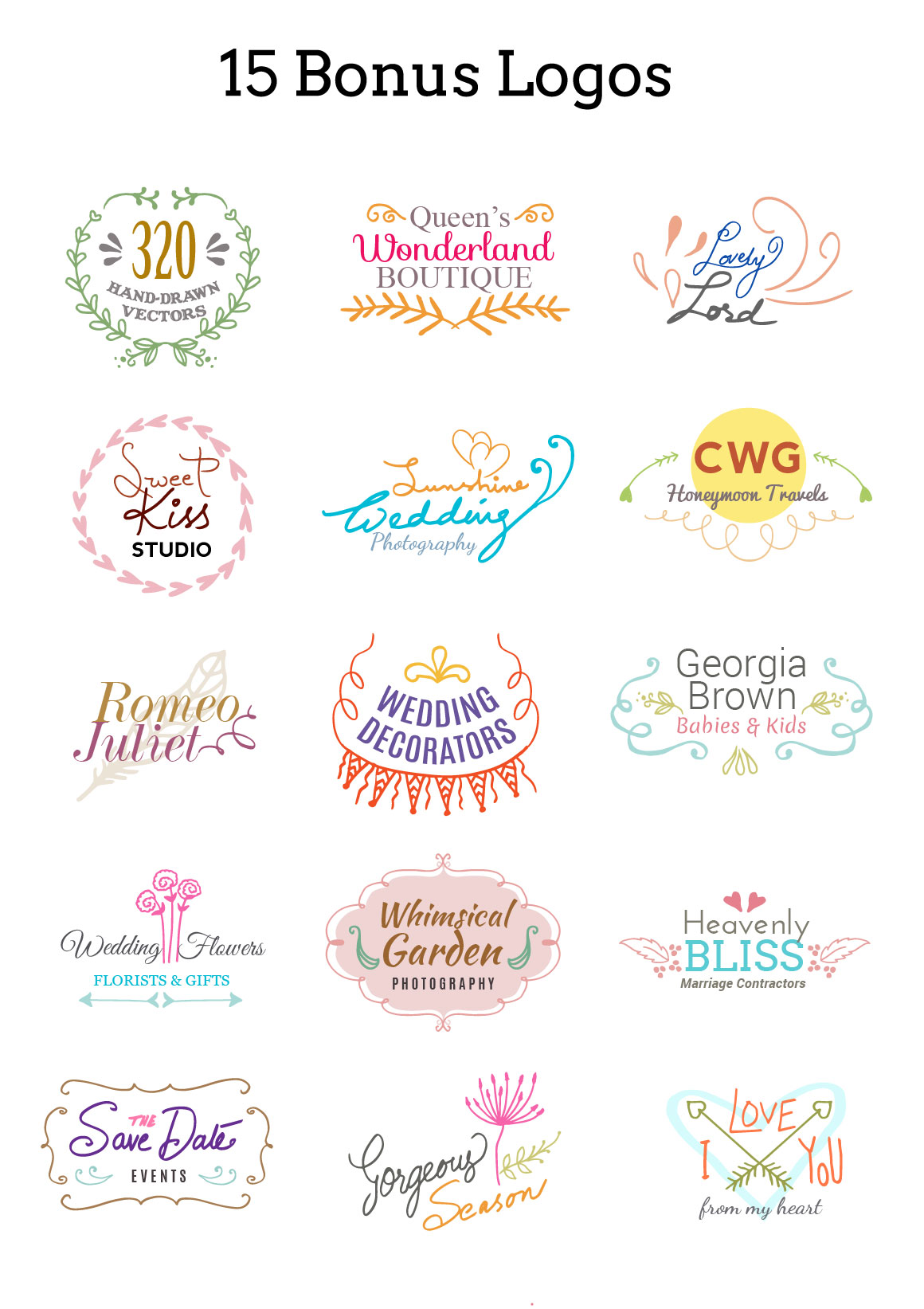 Hand drawn vector logos