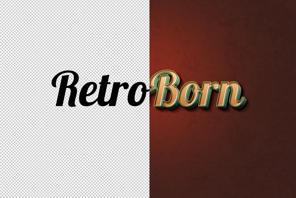 Retro Text Effect Transform