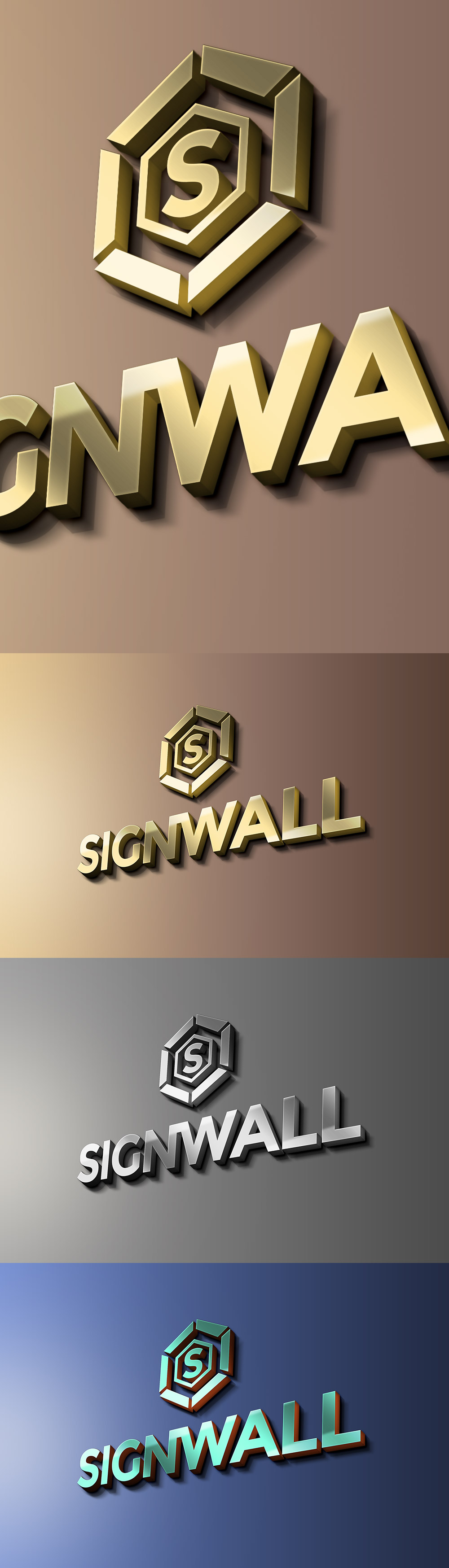 Sign Wall Logo Mockup