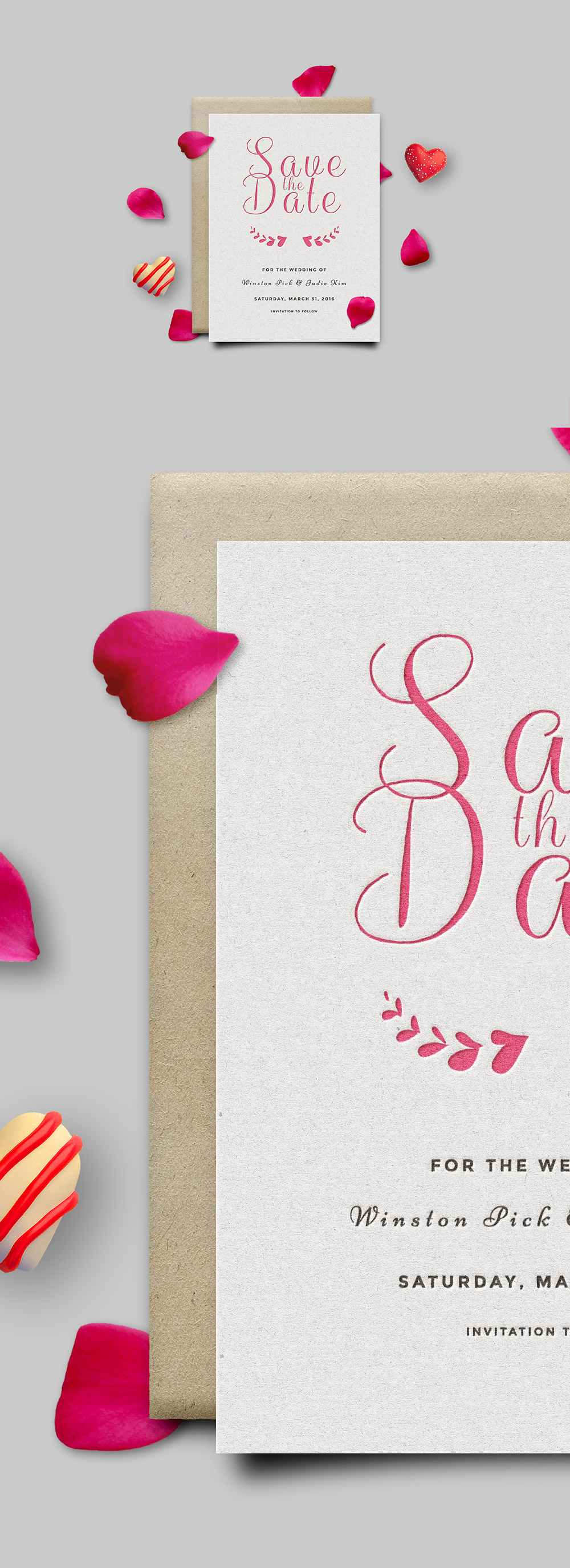 Save The Date Invitation Card Mockup