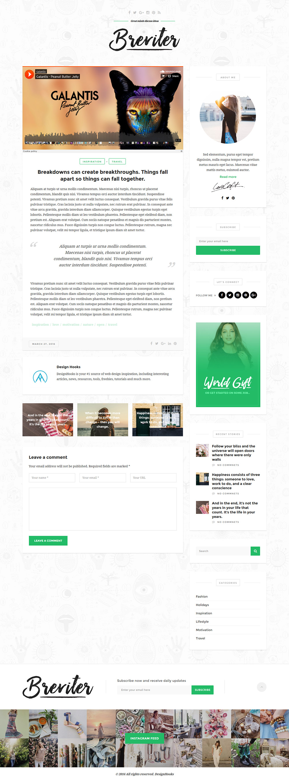 Single Post Page PSD Template