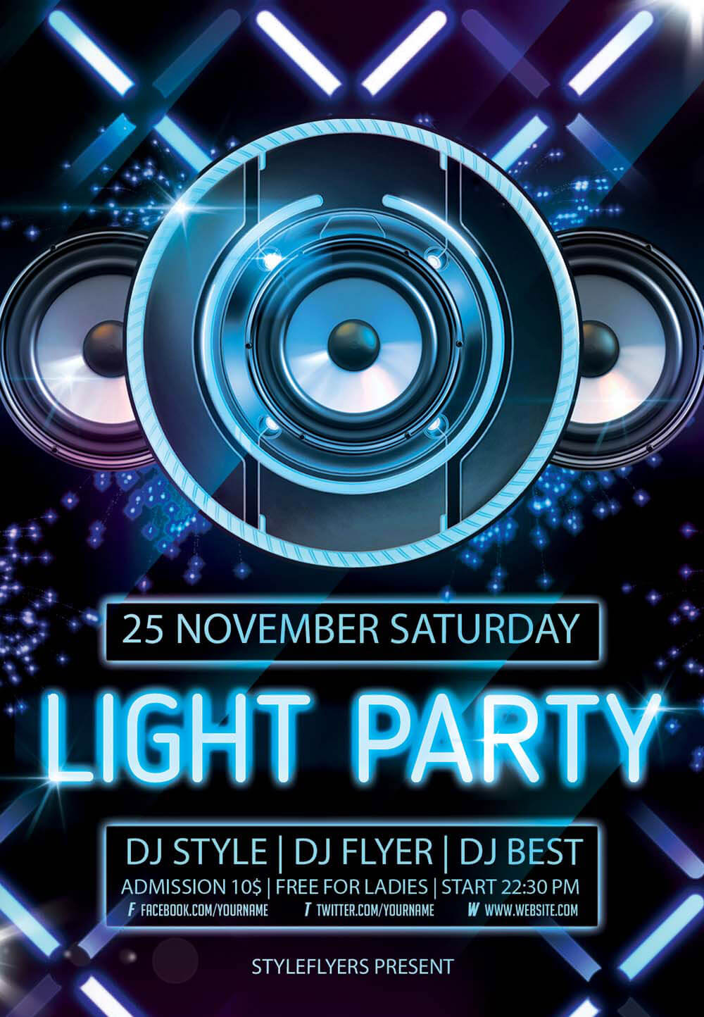 Light Party PSD Flyer Template