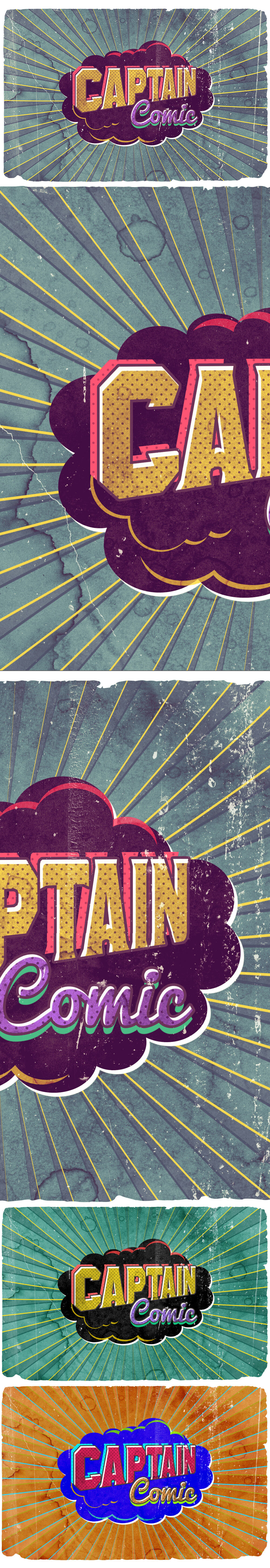 Vintage Poster Comic Text Effect PSD