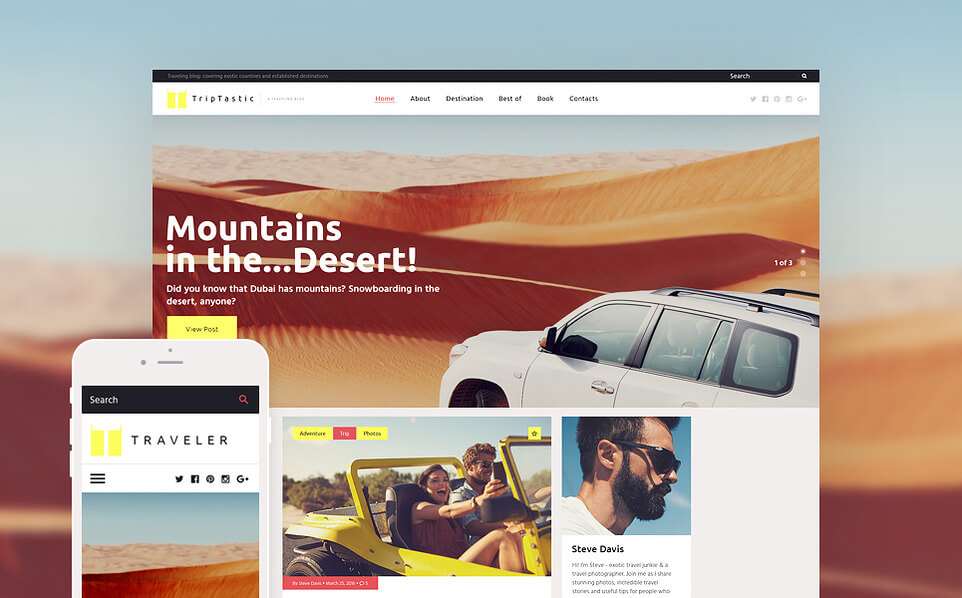 TripTastic - Travel Blog WordPress Theme