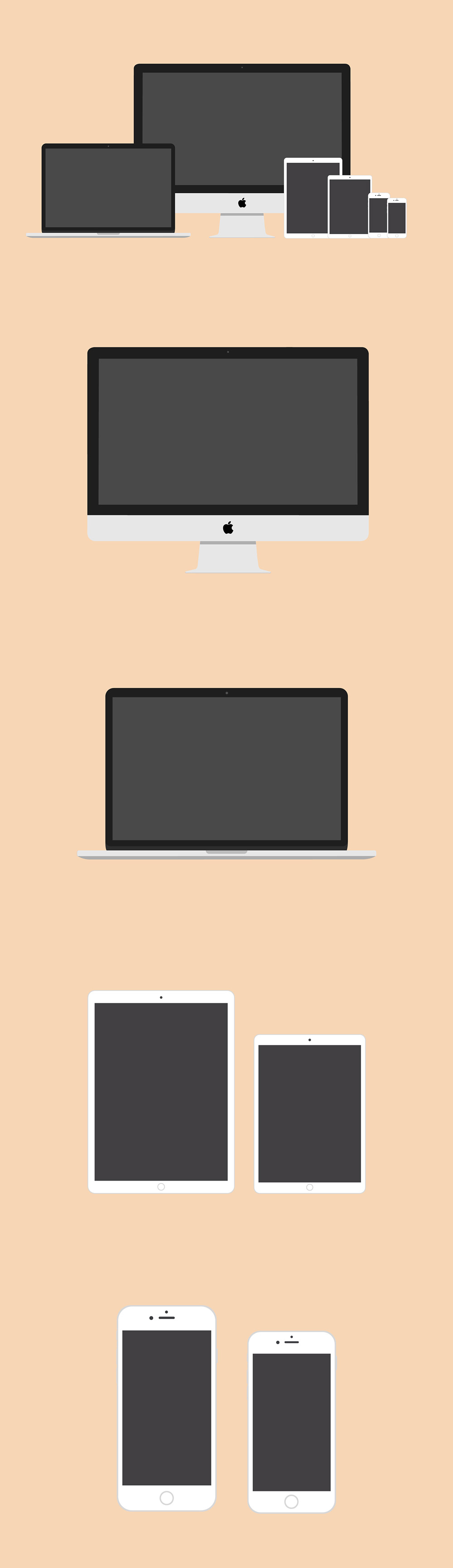 Flat Apple Devices Mockups