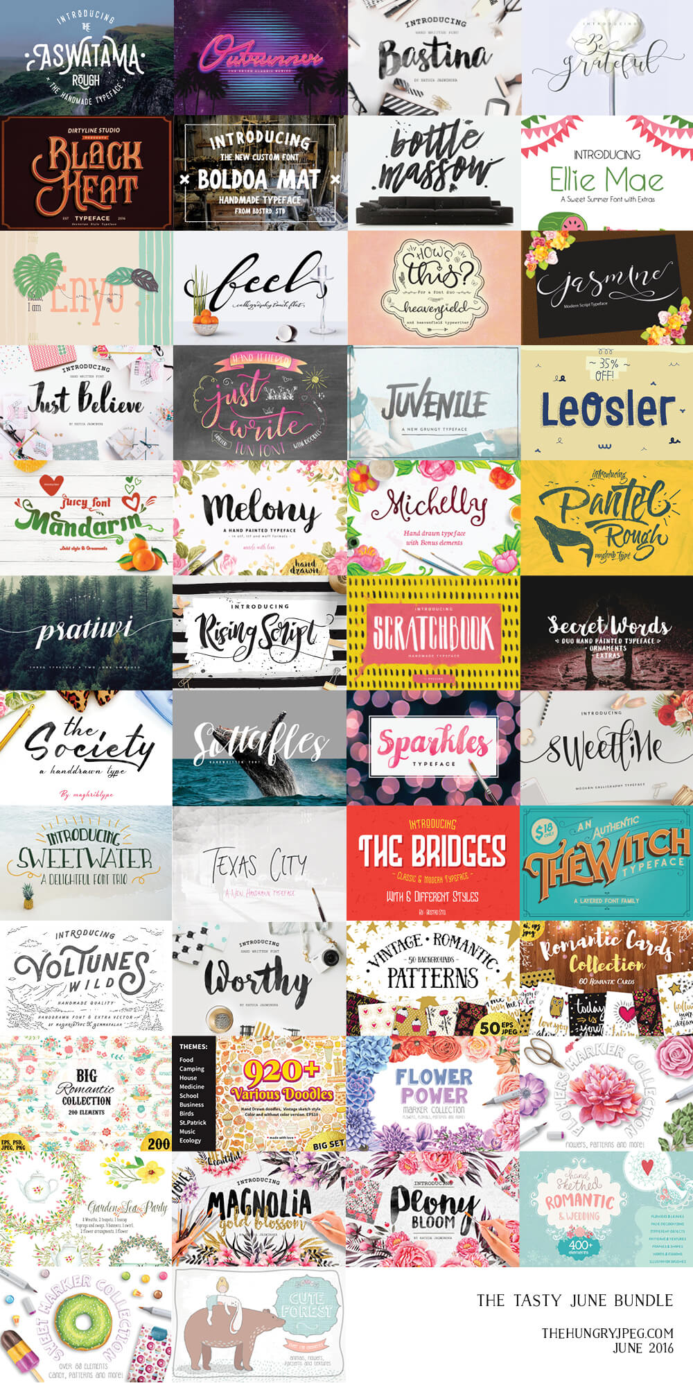 June Fonts & Graphics Bundle