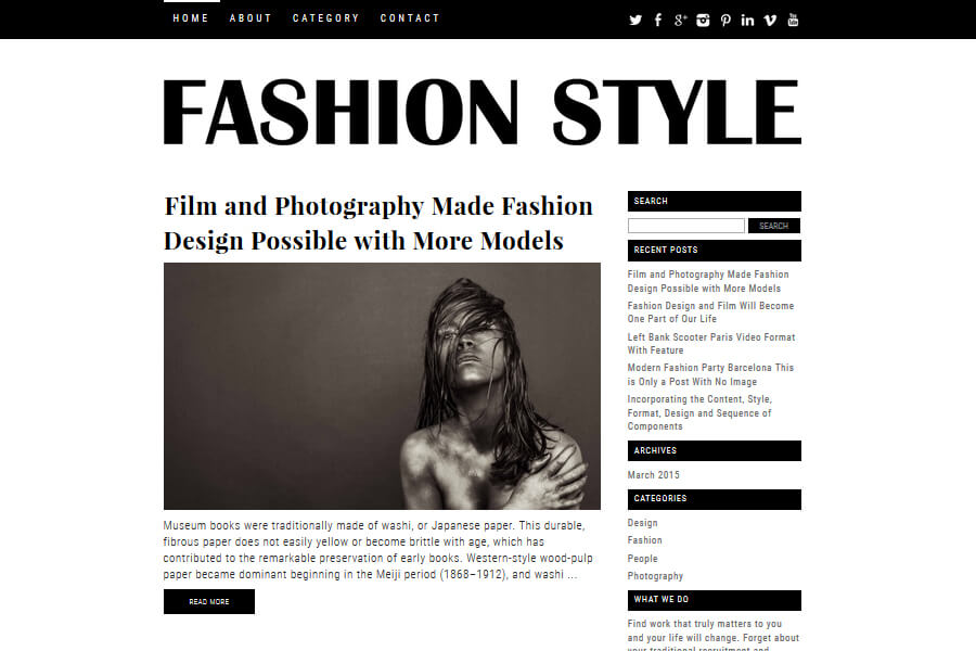 Fashion Style - free WordPress theme