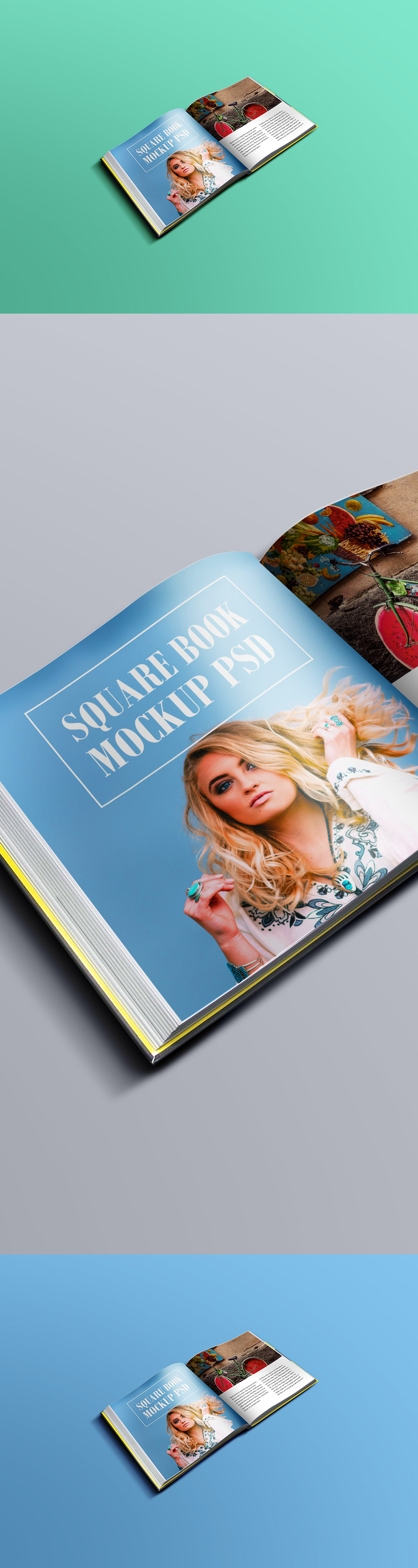 Square Book Mockup PSD