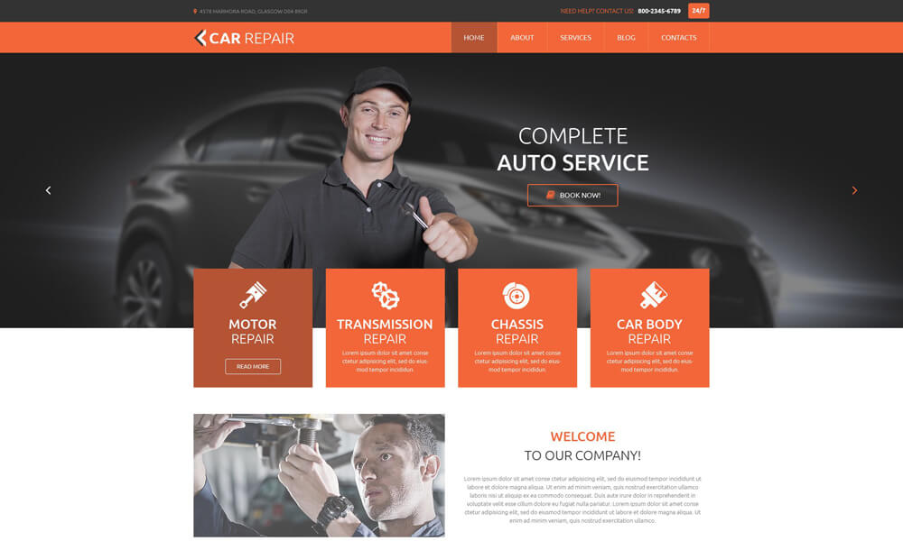 Car Repair PSD Template