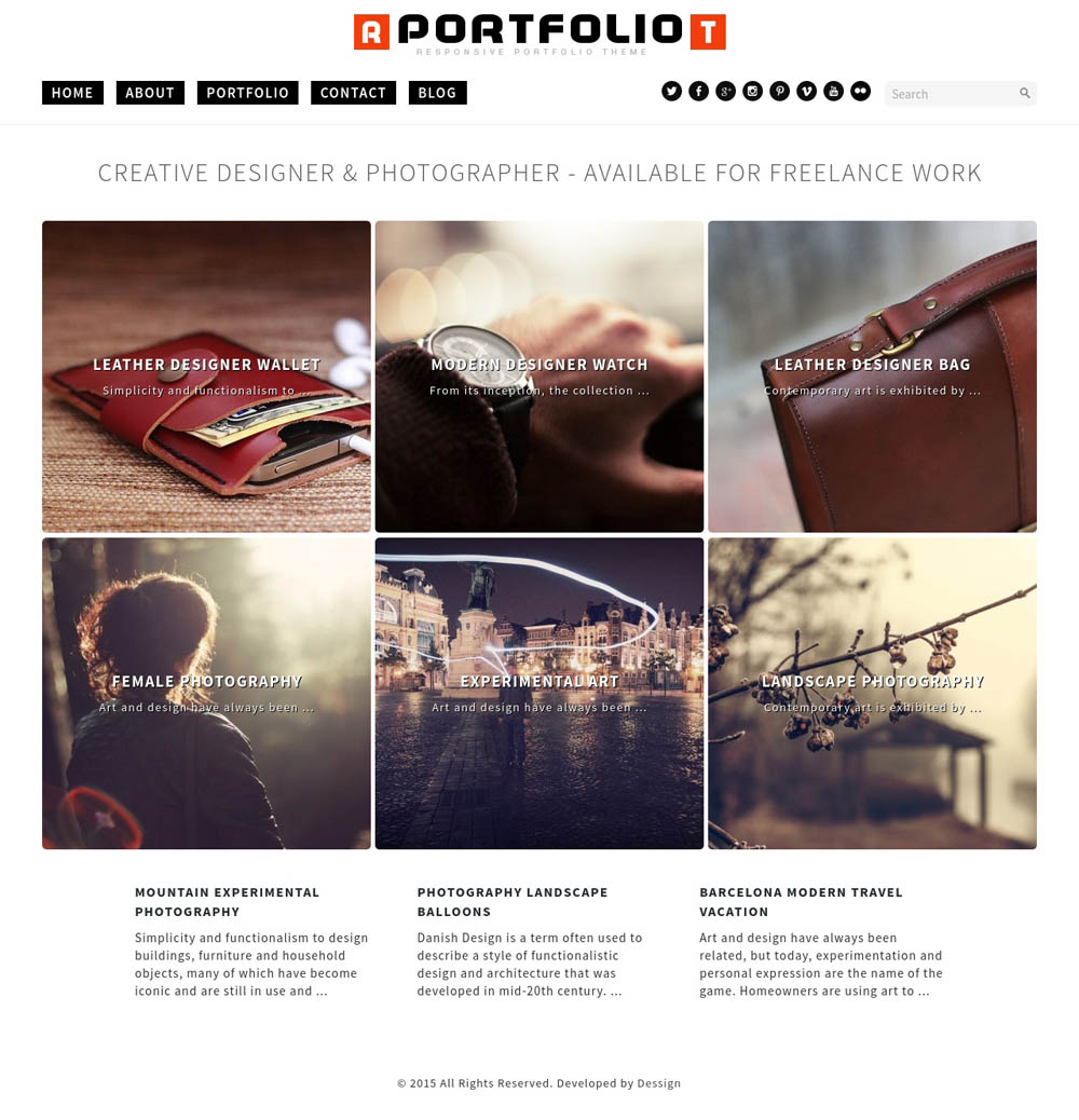 Portfolio WordPress Theme for designers