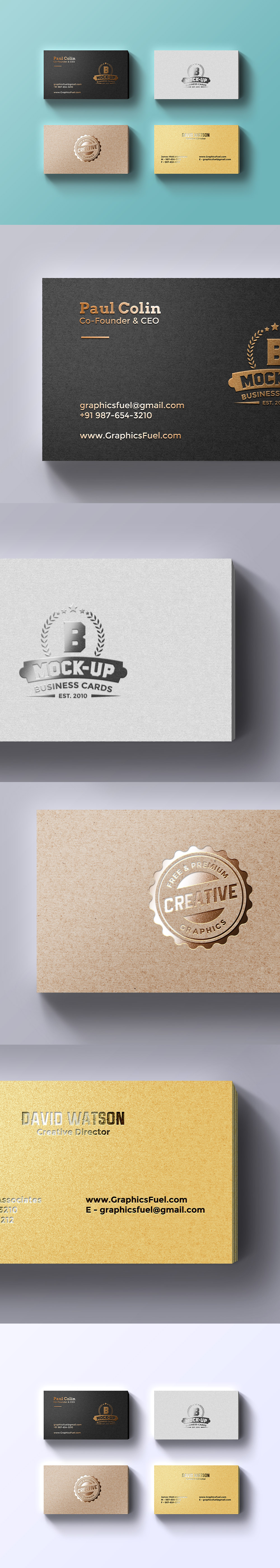 Foil Business Cards Mockup