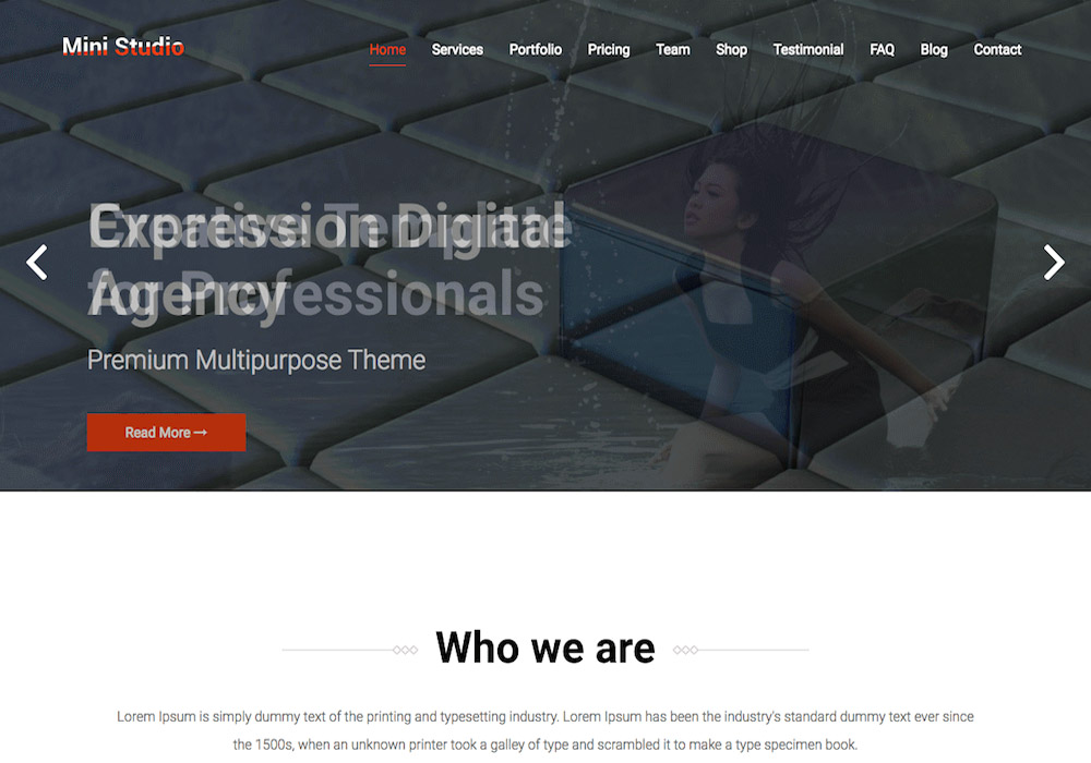 MiniStudio WordPress Theme