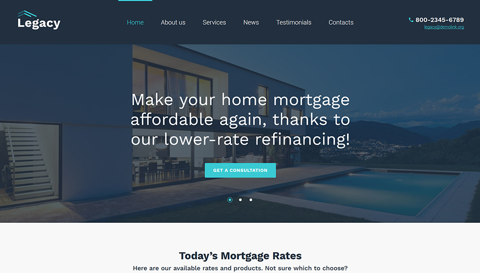 Legacy - Estate and Mortgage WordPress Theme