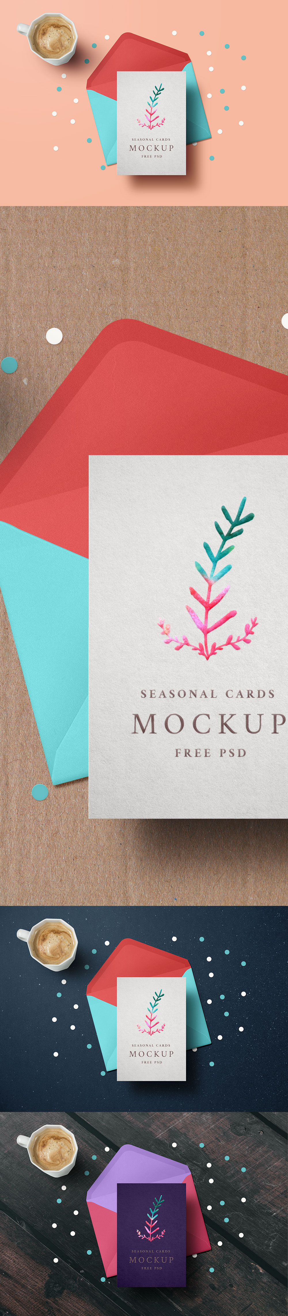 Holiday Greeting Card Mockup PSD