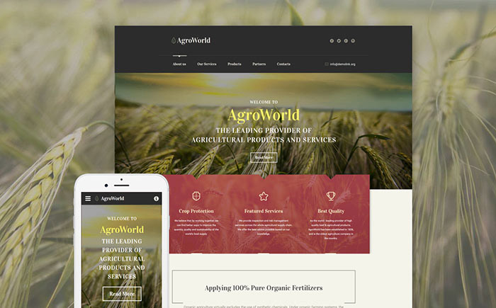  Agriculture Responsive Website Template