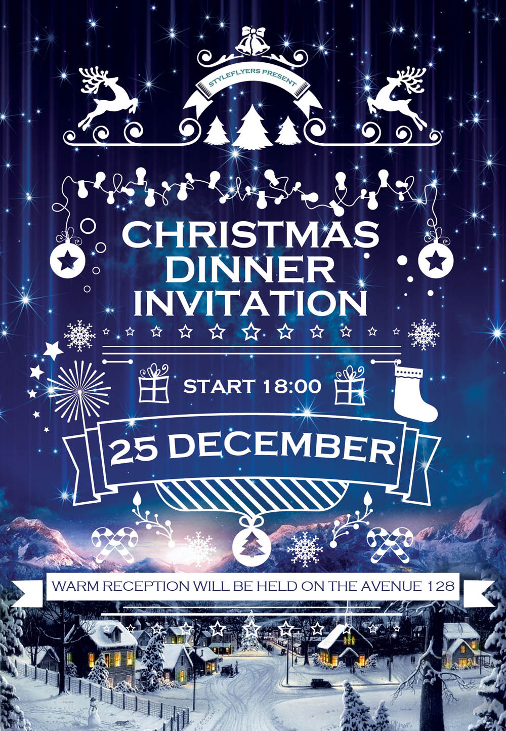 Christmas Dinner Invitation Flyer