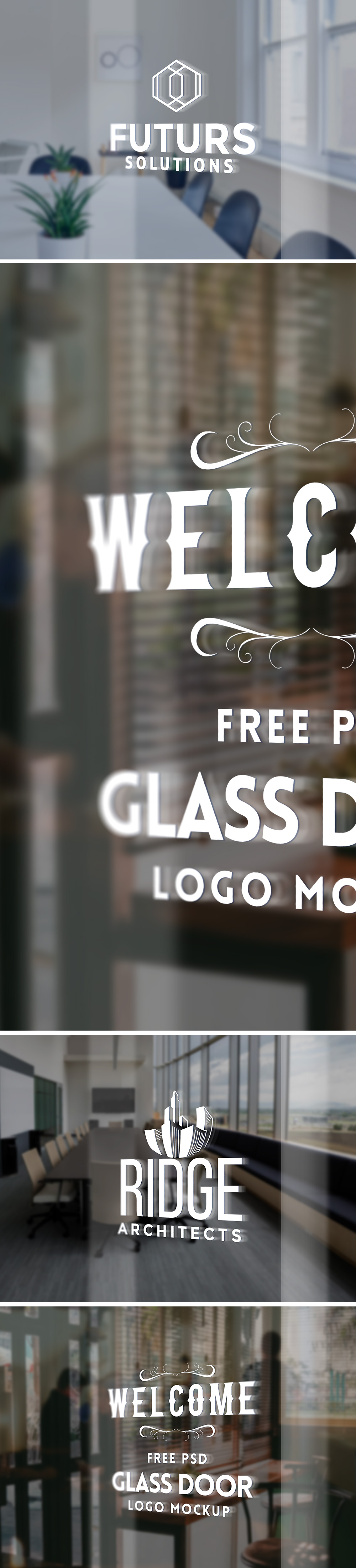 Glass Door Logo Mockup PSD