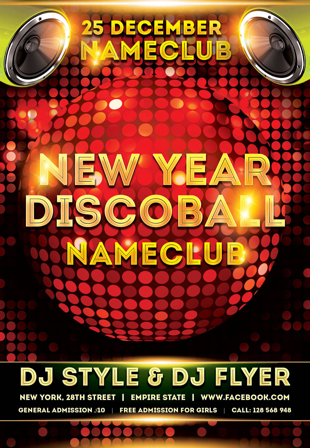 New Year Discoball FLyer