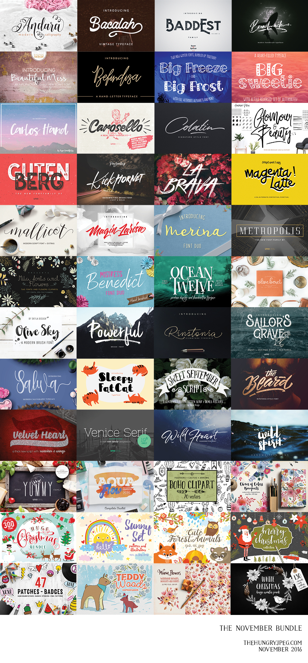 November Fonts & Graphics Bundle