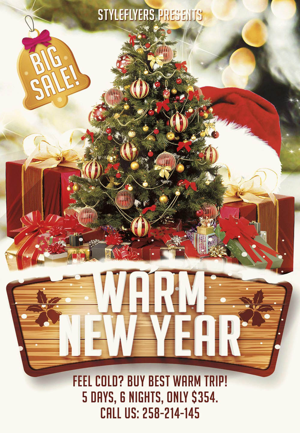 Warm New Year Flyer Template