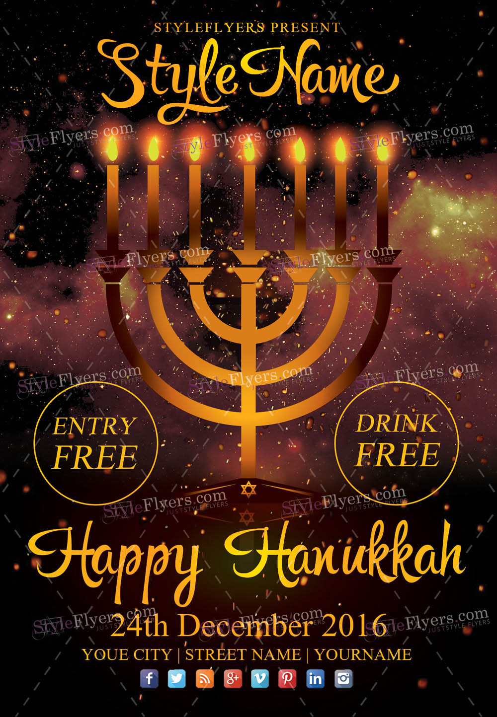 Hanukkah PSD Flyer Template