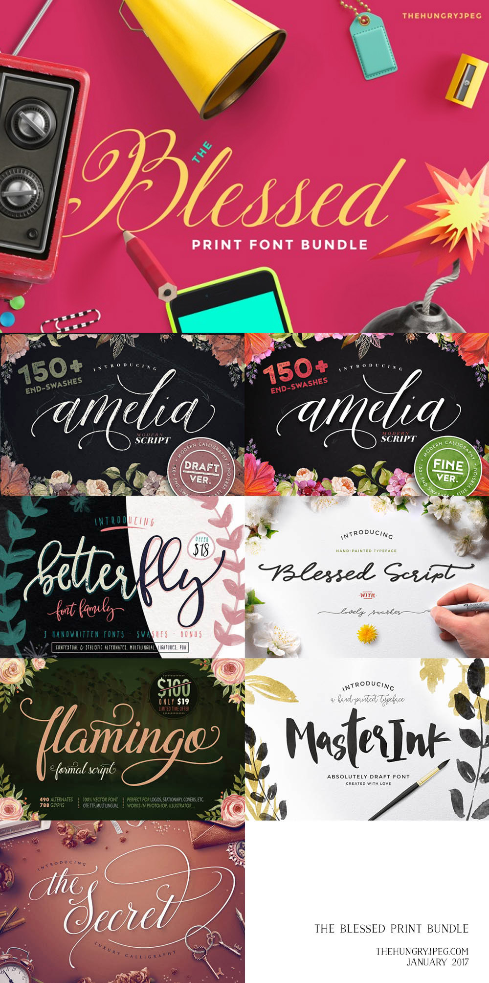 Blessed Print Font Bundle