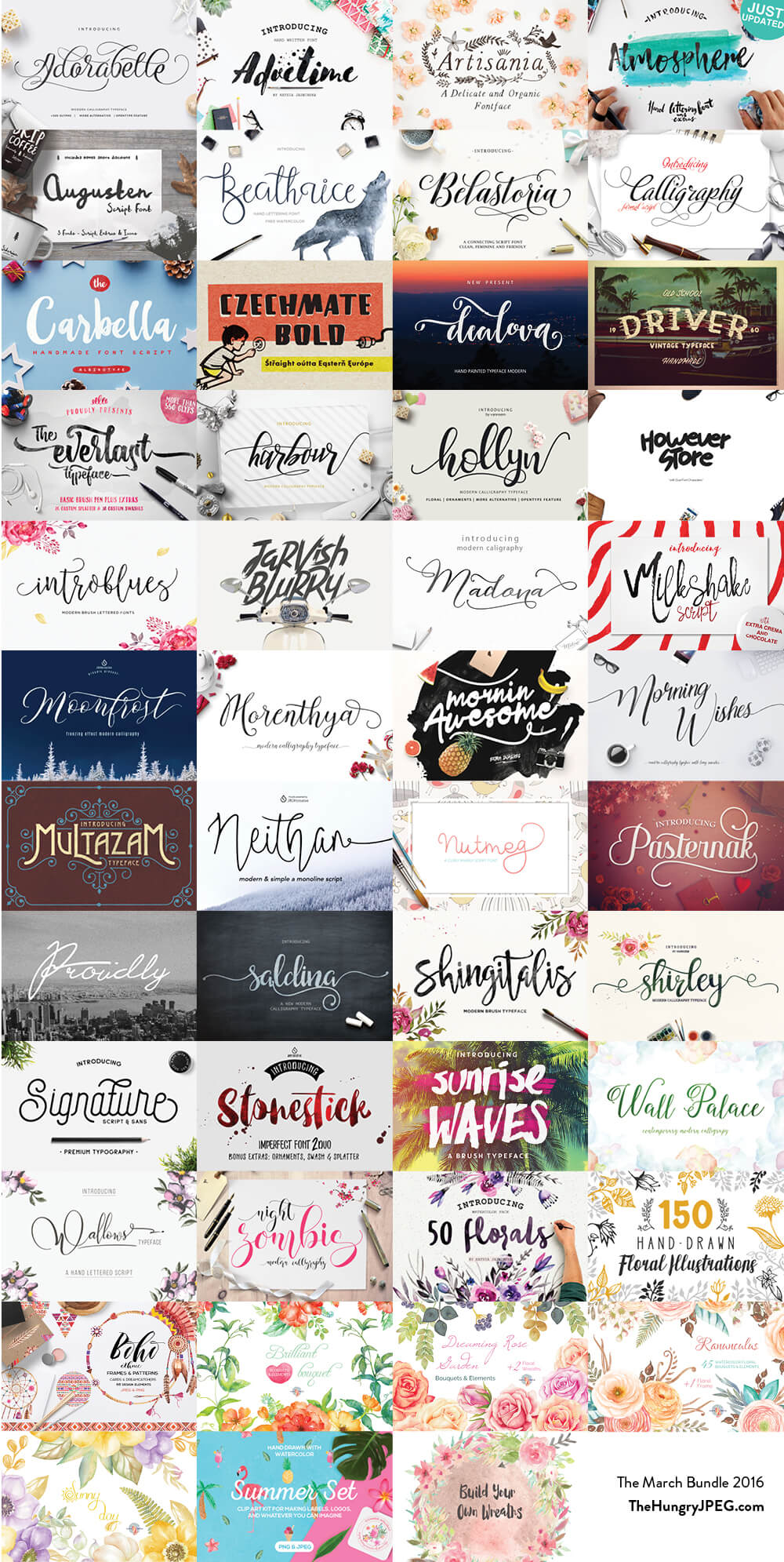 March Fonts & Graphics Bundle