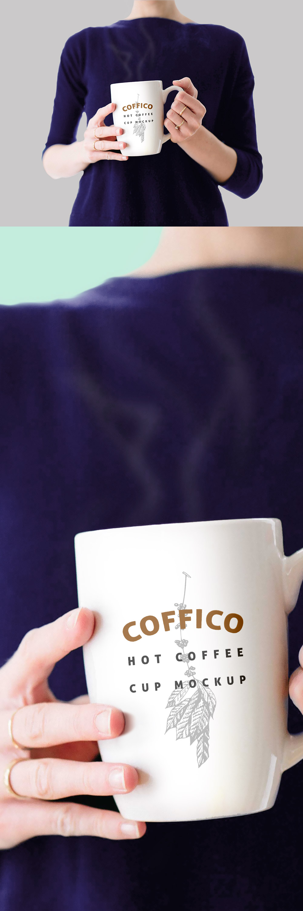 Woman Holding Coffee Cup Mockup