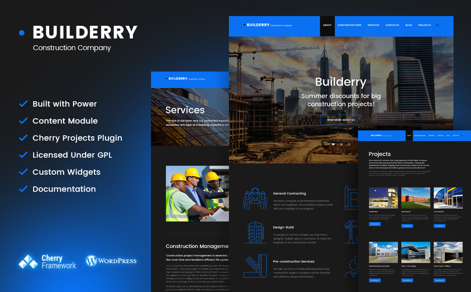 Builderry - Construction Company WordPress Theme