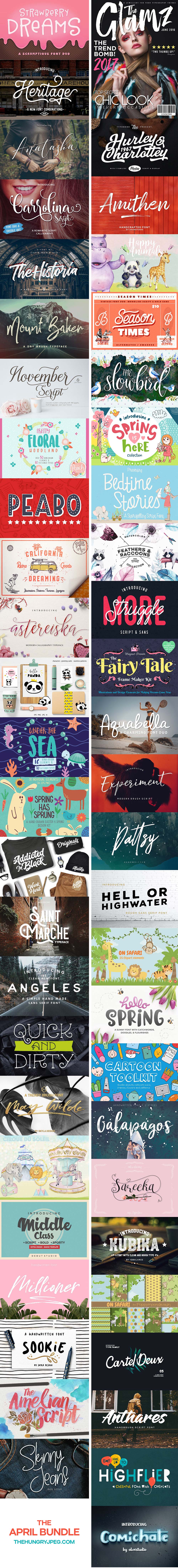 April Fonts & Graphics Bundle