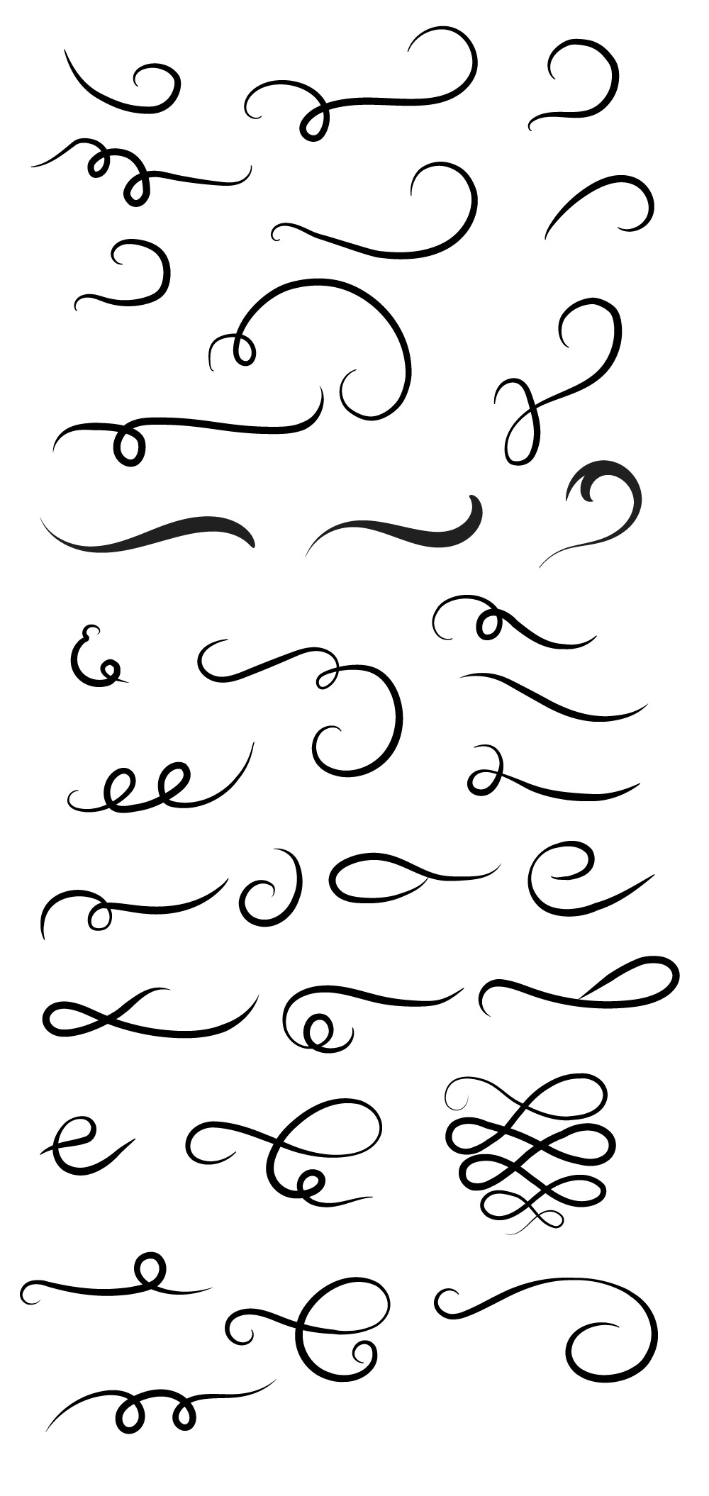 Hand drawn Vector Decorative Flourishes