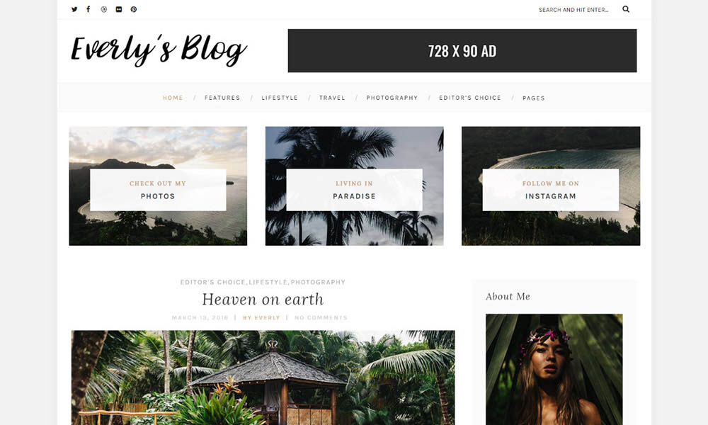 Everly Free WordPress Theme