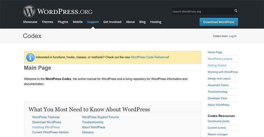 Wordpress Codex