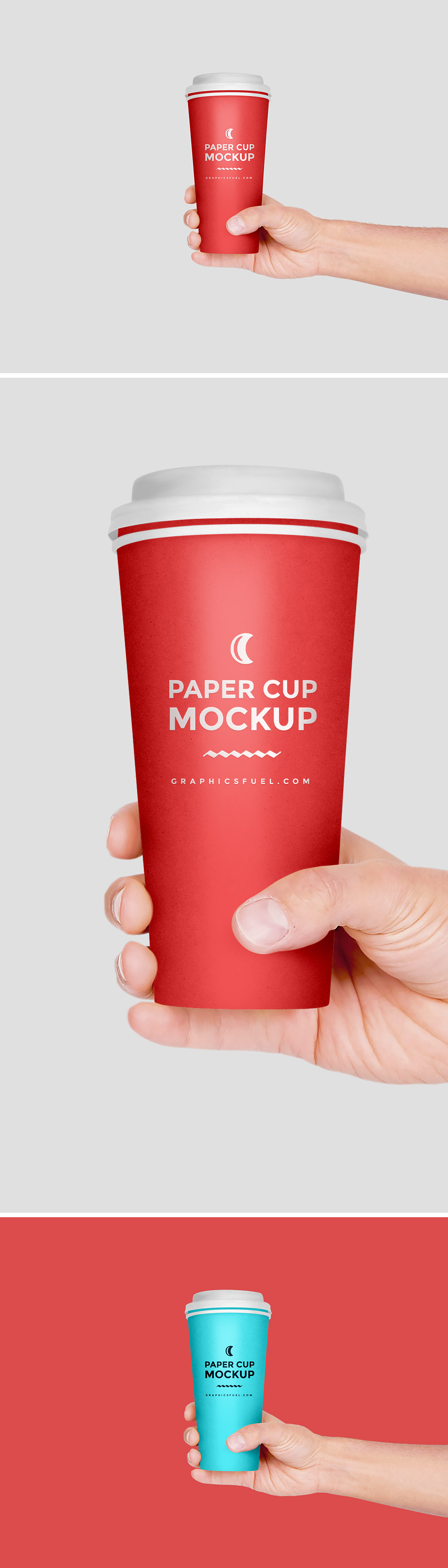 Paper Cup In Hand Mockup PSD