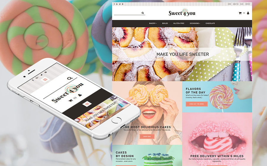 Sweet Shop Responsive MotoCMS Ecommerce Template