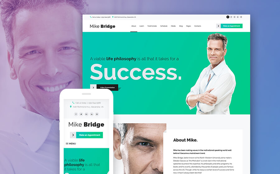 Mike Bridge - Motivational Coach WordPress Theme 