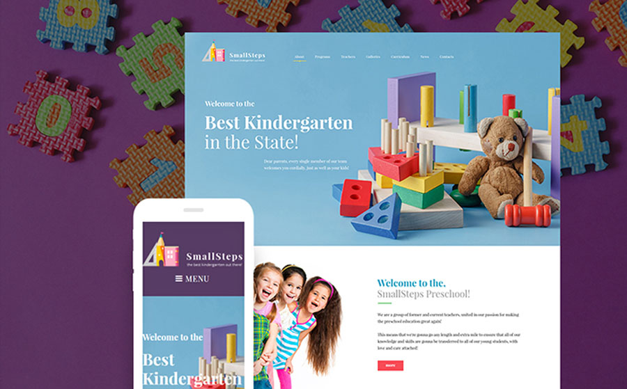 SmallSteps - Kindergarten Responsive WordPress Theme 