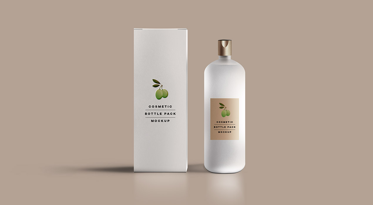 Cosmetic Packaging Bottle Mockup