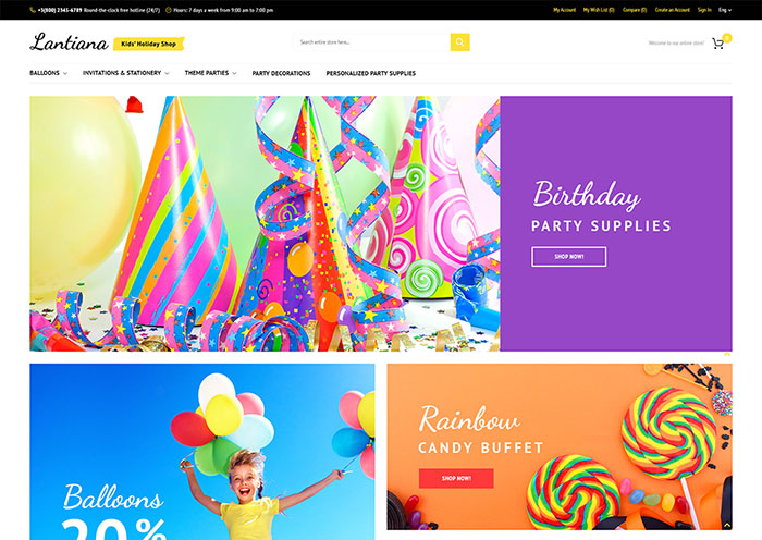 Party Supplies Magento Theme