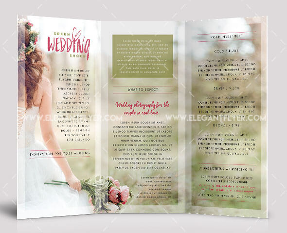 Wedding – Free Tri-fold PSD Brochure Template 