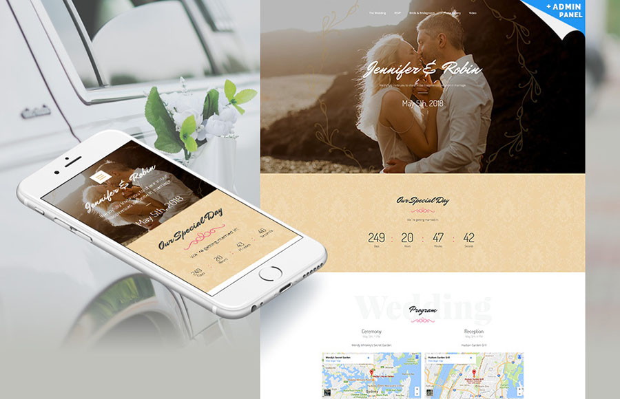 Wedding Planner Responsive Landing Page Template