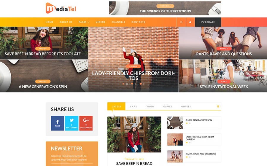 MediaTel - Youtube/Vimeo Video News Aggregator Magazine WordPress Theme