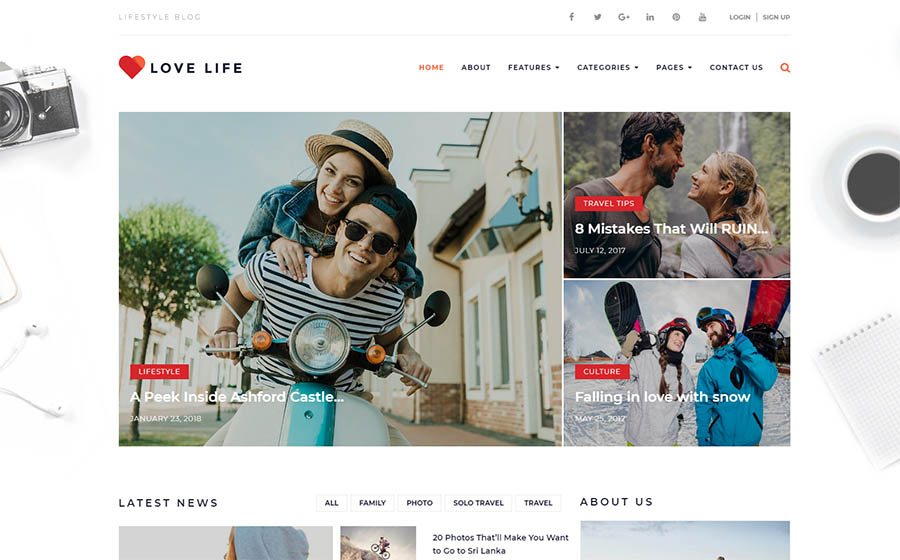 Love Life - Responsive Personal Blog WordPress Theme