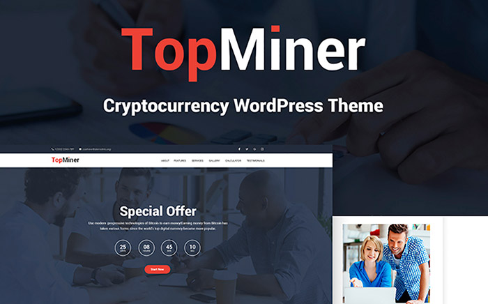 TopMiner - Cryptocurrency WordPress Theme