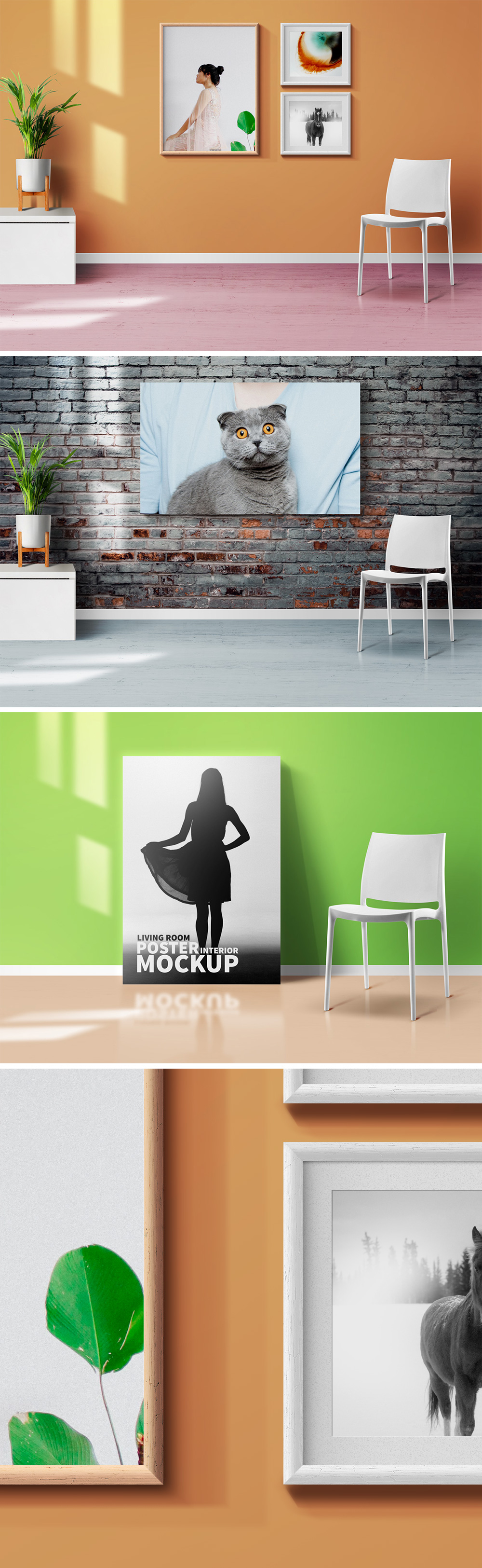 Living Room Frames & Poster Mockups